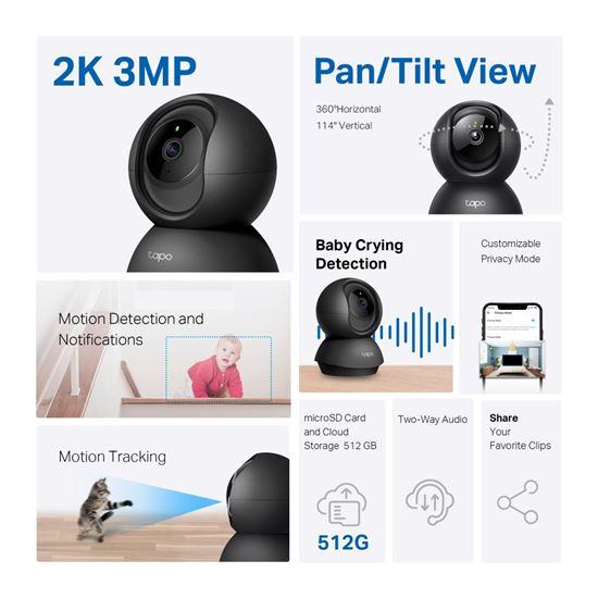 Kamerë TP-Link Tapo C211 Wi-Fi 2K 3MP Pan/Tilt - Zezë - 4