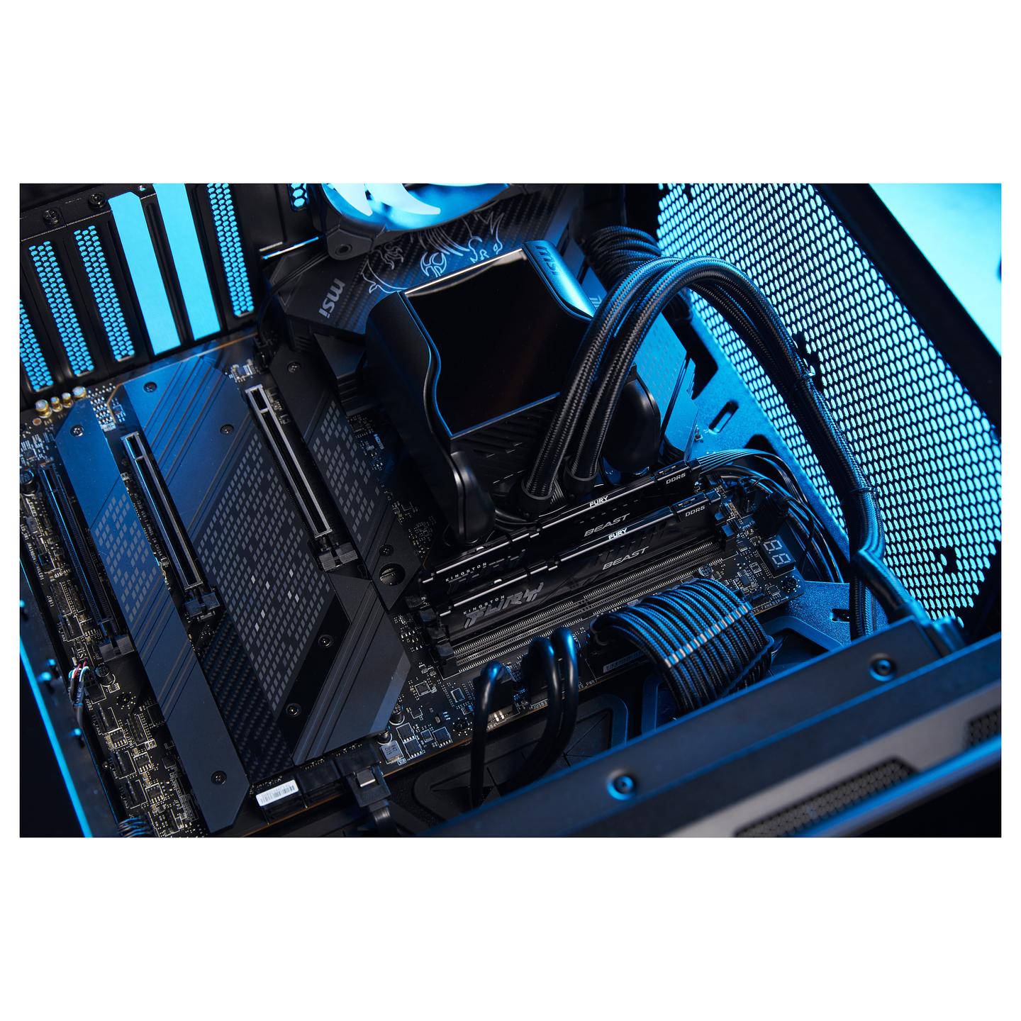 RAM Memorie DDR5 Kingston FURY Beast, 64GB (4x16GB), DIMM, 6000MHz, CL40, 1.35V, 288-pin, XMP 3.0 - Zezë - 9