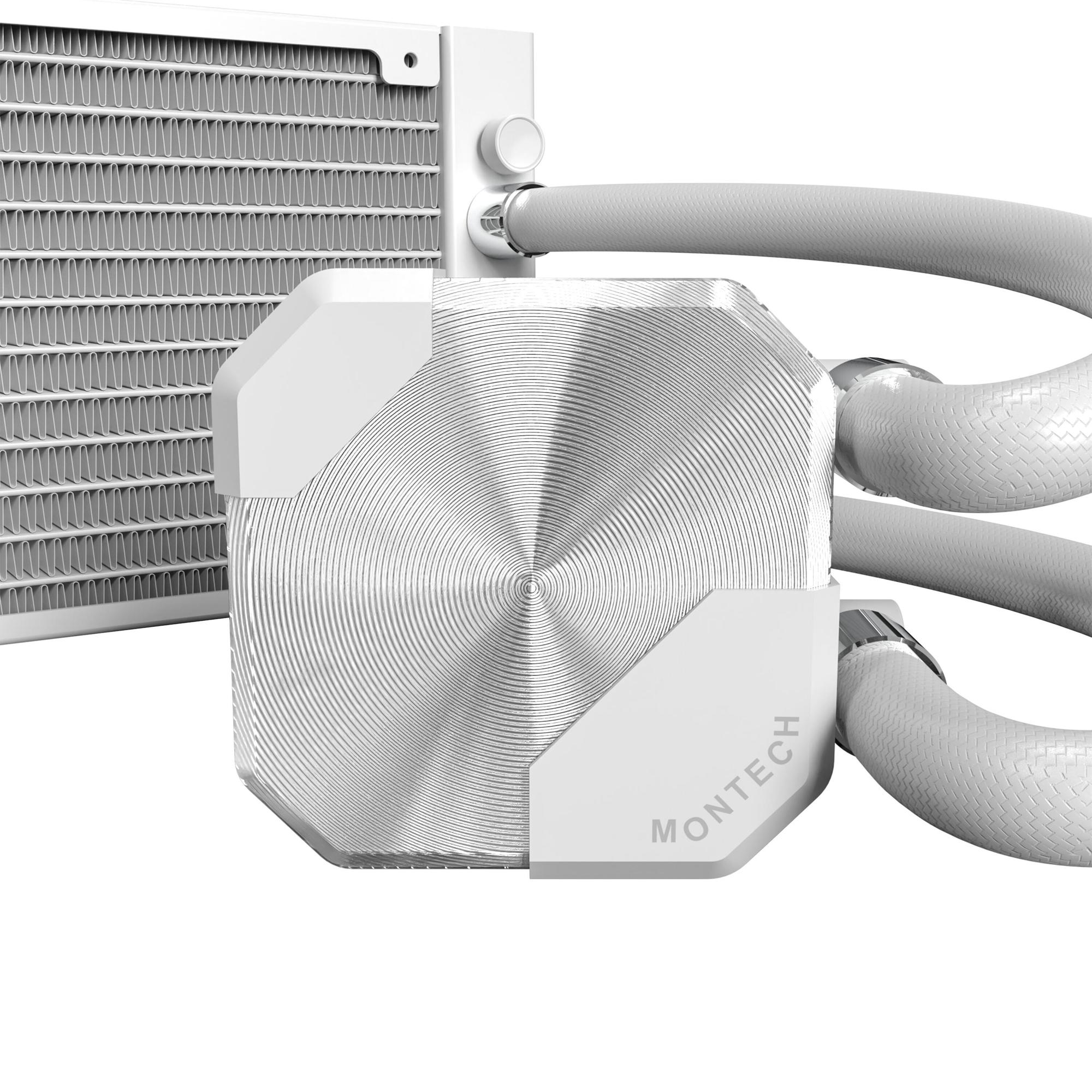 Ftohës me ujë për procesor Montech HyperFlow Silent 360 / 360mm / 3x 120mm Fan / 800-2200 RPM – Bardhë - 3