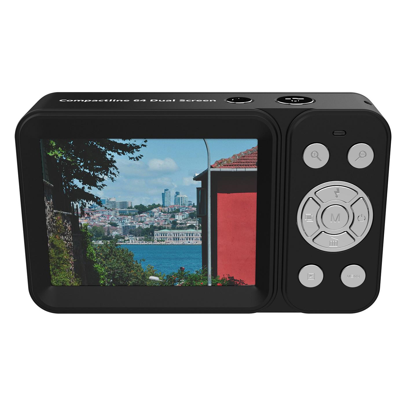 Kamerë Digjitale Rollei Compactline 64 Dual Screen, 64MP, 4K, Zoom 18x, Dual Display - Zezë - 2