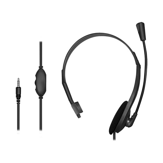 Kufje me kabllo LogiLink HS0054 / Mono / Mikrofon / 3.5 mm / 1.8 m – Zezë - 2