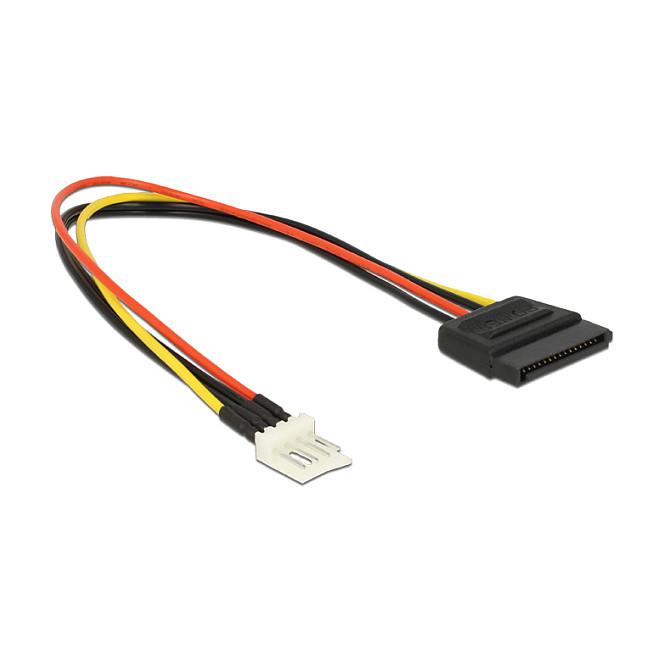 Kabllo për Furnizim me Energji DeLOCK 83877, SATA 15-pin në 4-pin Floppy, 24 cm - Shumëngjyrëshe - 2