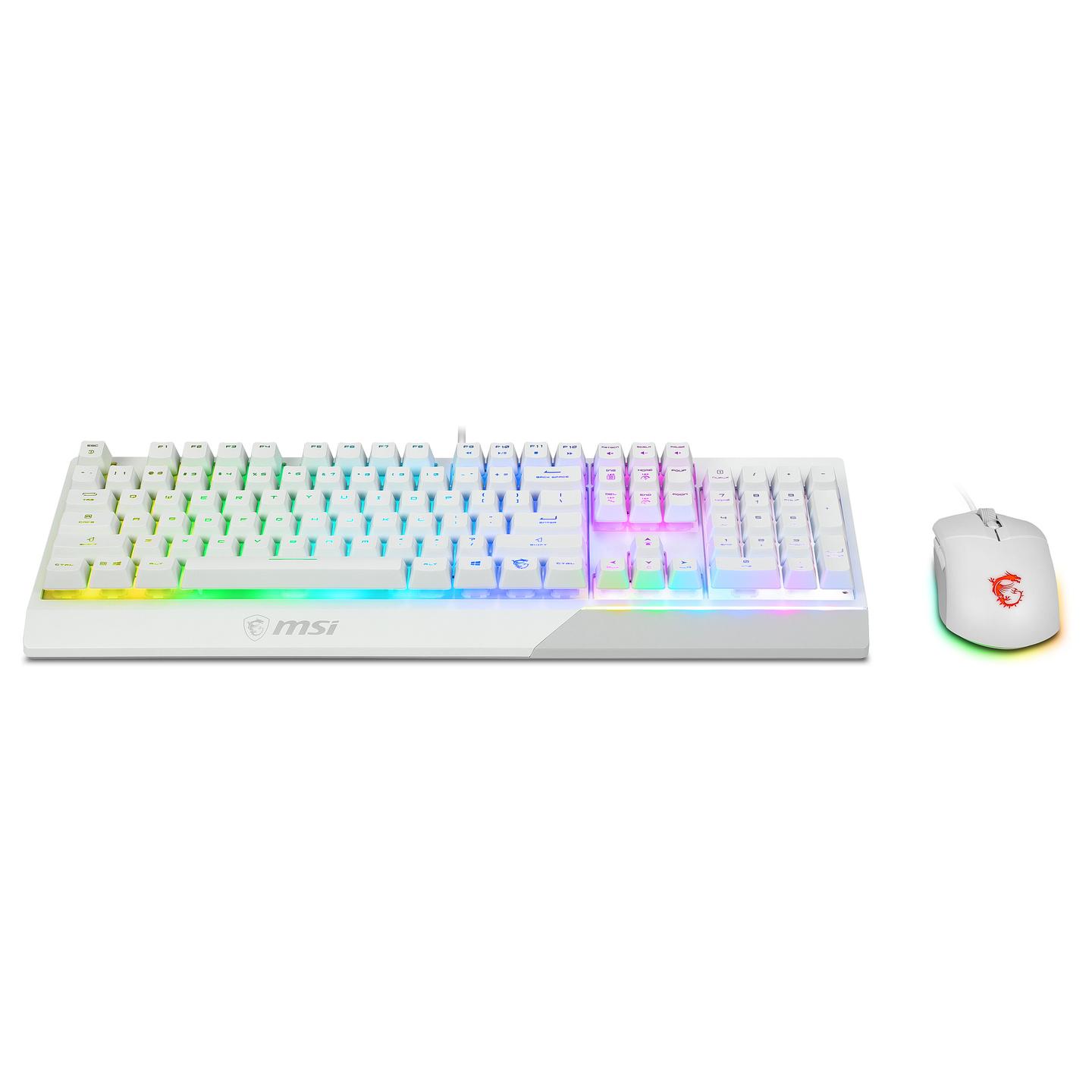 Set Gaming MSI VIGOR GK30 Combo, Wired, Full Size, RGB, QWERTZ Gjerman, 5000 DPI, 6 Butona - Bardhë - 4