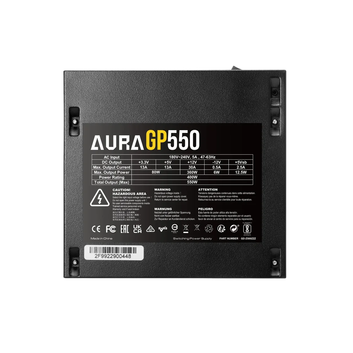 Furnizues Energjie ATX GAMDIAS AURA GP550 / 550W / 80 PLUS White / ATX 2.4 - Zezë - 3