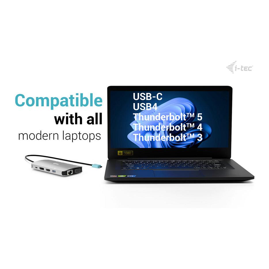 Docking Station i-tec C31NANOTRIDOCKPD / 4x USB-A / 2x USB-C / HDMI / DisplayPort / VGA / Gigabit Ethernet / SD-MicroSD / 100W PD – Argjend - 5