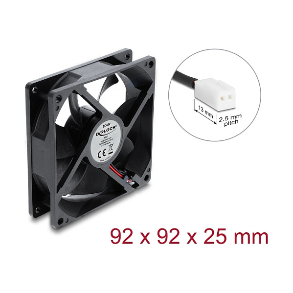 Ftohës për Kasë Delock / 92mm / 2900 RPM / Ball Bearing – Zezë