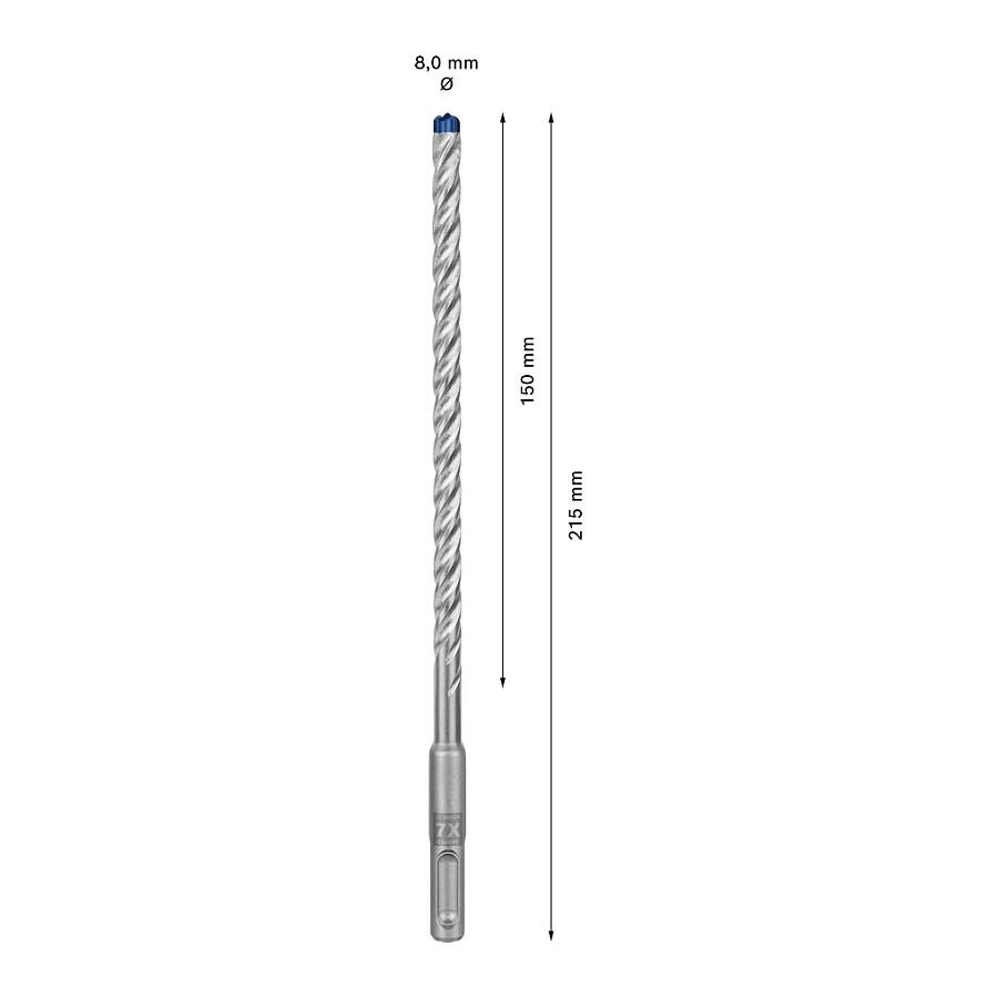 Svedër për Beton Bosch Expert SDS plus-7X, 8x150x215mm - Hiri - 2