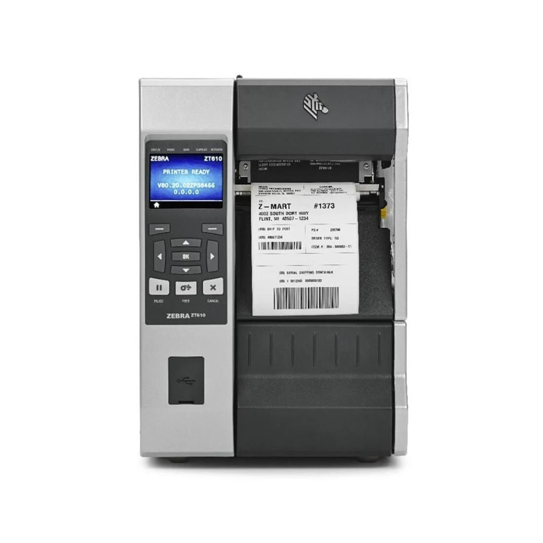 Printer Label Zebra ZT610 / Për Etiketa / 300 DPI / 104mm / 356 mm/sec / USB + LAN - Zezë/Hiri