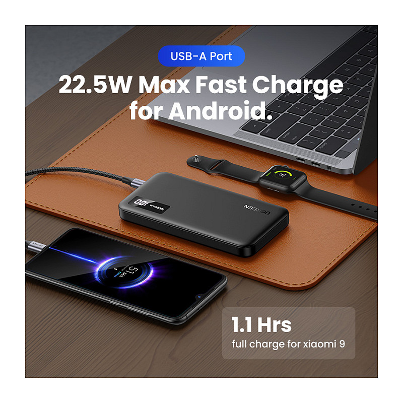 Power Bank Ugreen PB311 / 10000mAh / USB-C + USB-A / 20W / 22.5W / Power Delivery 3.0 / Quick Charge 3.0 – Zezë - 3