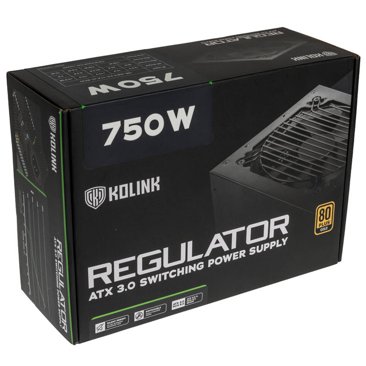 Furnizues Energjie Kolink Regulator / 750W / 80 PLUS Gold / ATX 3.0 / PCIe 5.0 / Fully Modular - Zezë - 6
