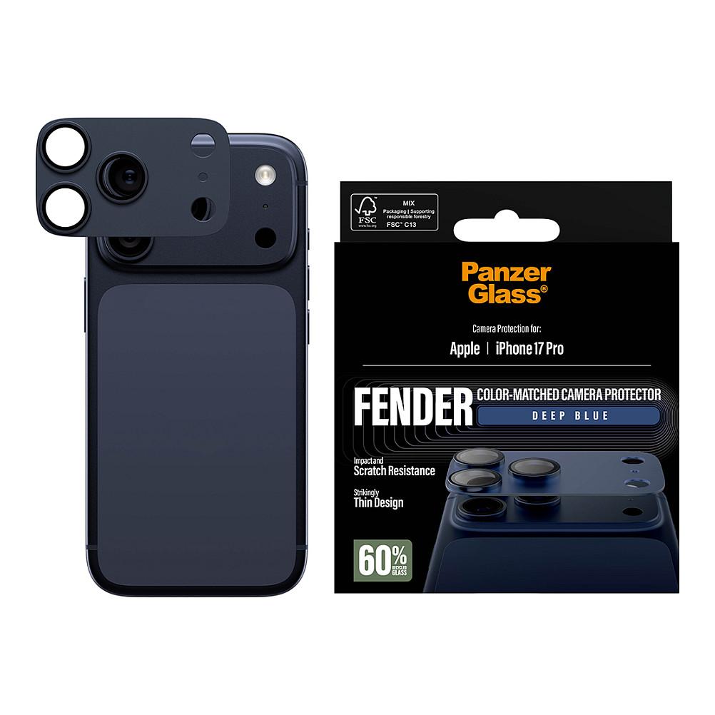 Mbrojtës për Kamerë PanzerGlass Fender, iPhone 17 Pro, 0.48mm, Xham i Temperuar, 60% i Ricikluar - Blu e errët - 2