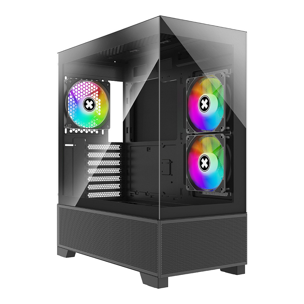 Kasë PC Xilence Beam / Midi Tower / ATX / 2x 120mm + 1x 120mm ARGB Fan / Tempered Glass - Zezë - 2
