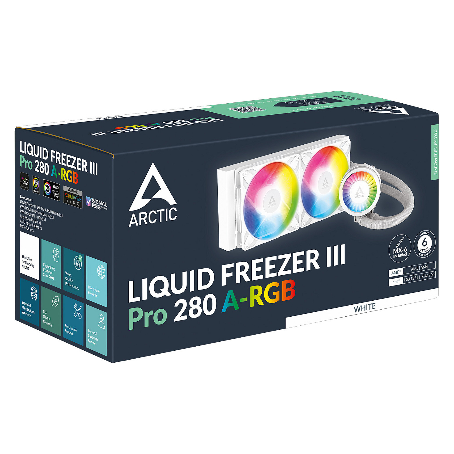 Ftohës për Procesor ARCTIC Liquid Freezer III Pro / 280mm / AIO / VRM Fan / A-RGB – Bardhë - 6