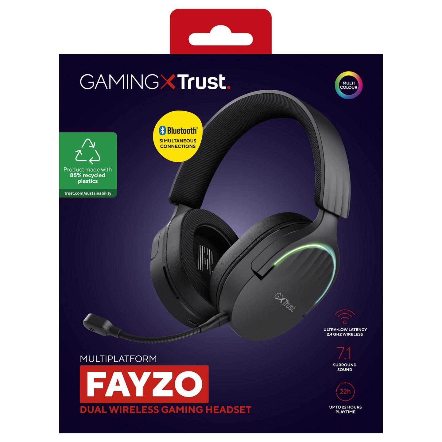Kufje Gaming Trust GXT 491 Fayzo, 50mm, Wireless & Wired, 2.4GHz, Bluetooth, 7.1, RGB - Zezë - 14