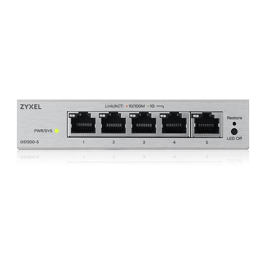 Switch Zyxel GS1200-5V3, 5x Gigabit Ethernet RJ45, 10Gbps, Web Managed - Hiri - 3
