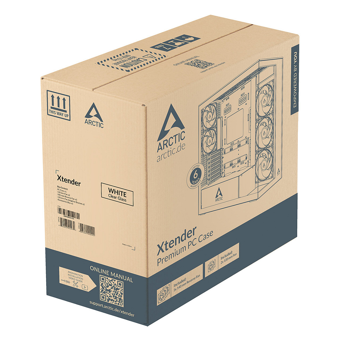 Kasë PC ARCTIC Xtender / Midi Tower / E-ATX / 3x 140mm + 2x 120mm ARGB Fan / Tempered Glass - Bardhë - 9