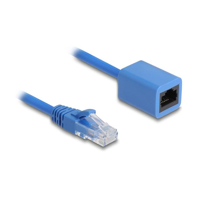 Kabllo pĂ«r Rrjet DeLOCK 90365, RJ45 Mashkull nĂ« RJ45 FemĂ«r, Cat.6, UTP, Spirale, 0.6â1.2 m â Blu - 2