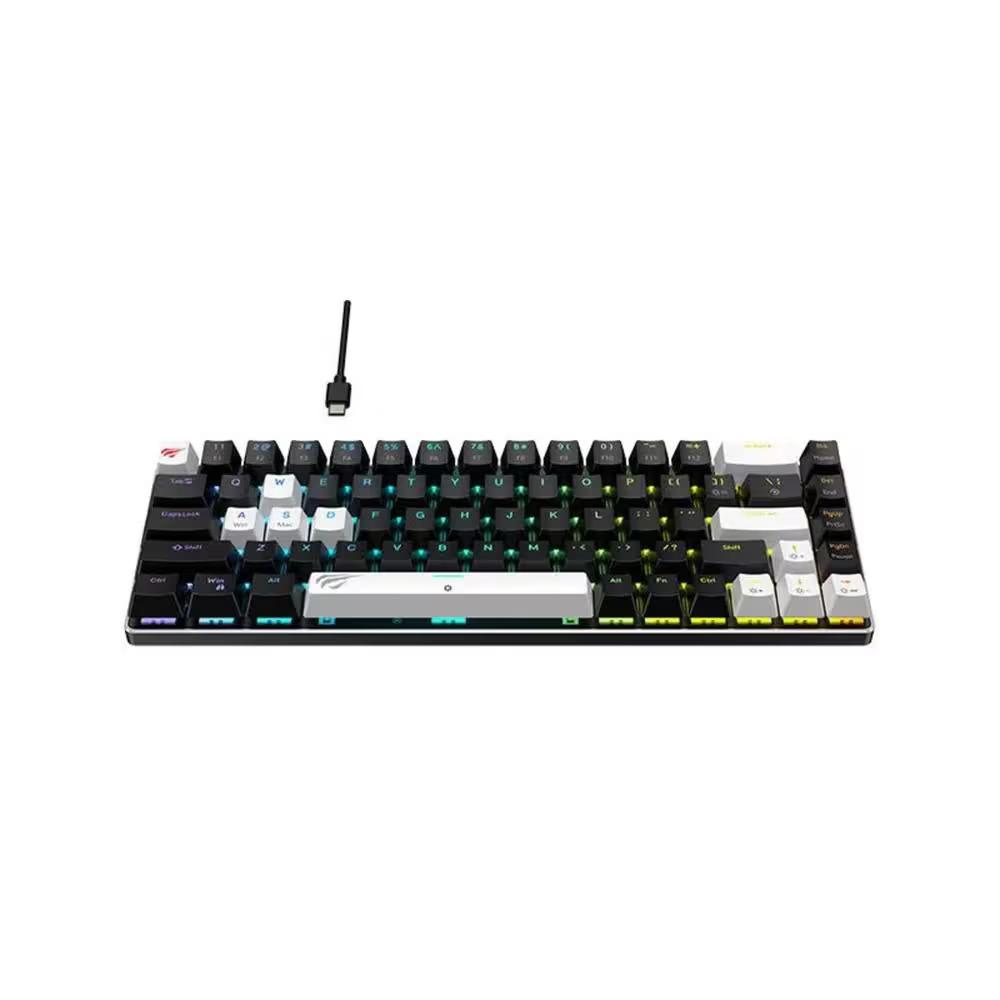 Tastierë Gaming HAVIT KB906L / Wired / Mechanical / 68 Taste / RGB – Zezë/Bardhë - 2