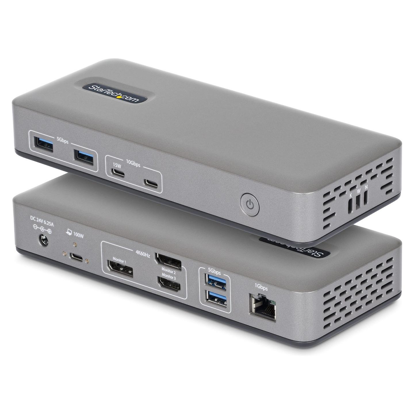 Docking Station StarTech.com 199UE-USBC-DOCK / 4x USB-A / 2x USB-C / 2x DisplayPort / HDMI / Gigabit Ethernet / 100W PD – Hiri