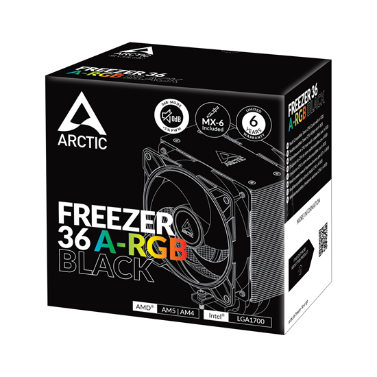 Ftohës për Procesor Arctic Freezer 36 A-RGB / 12cm / 2000 RPM / Fluid Dynamic Bearing – Zezë - 3