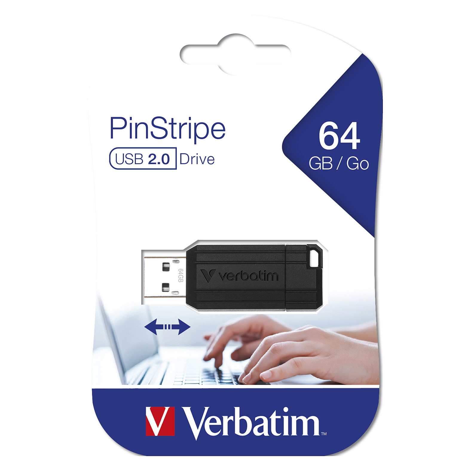 USB Flash Drive Verbatim PinStripe / 64GB / USB Type-A / USB 2.0 - Zezë - 5