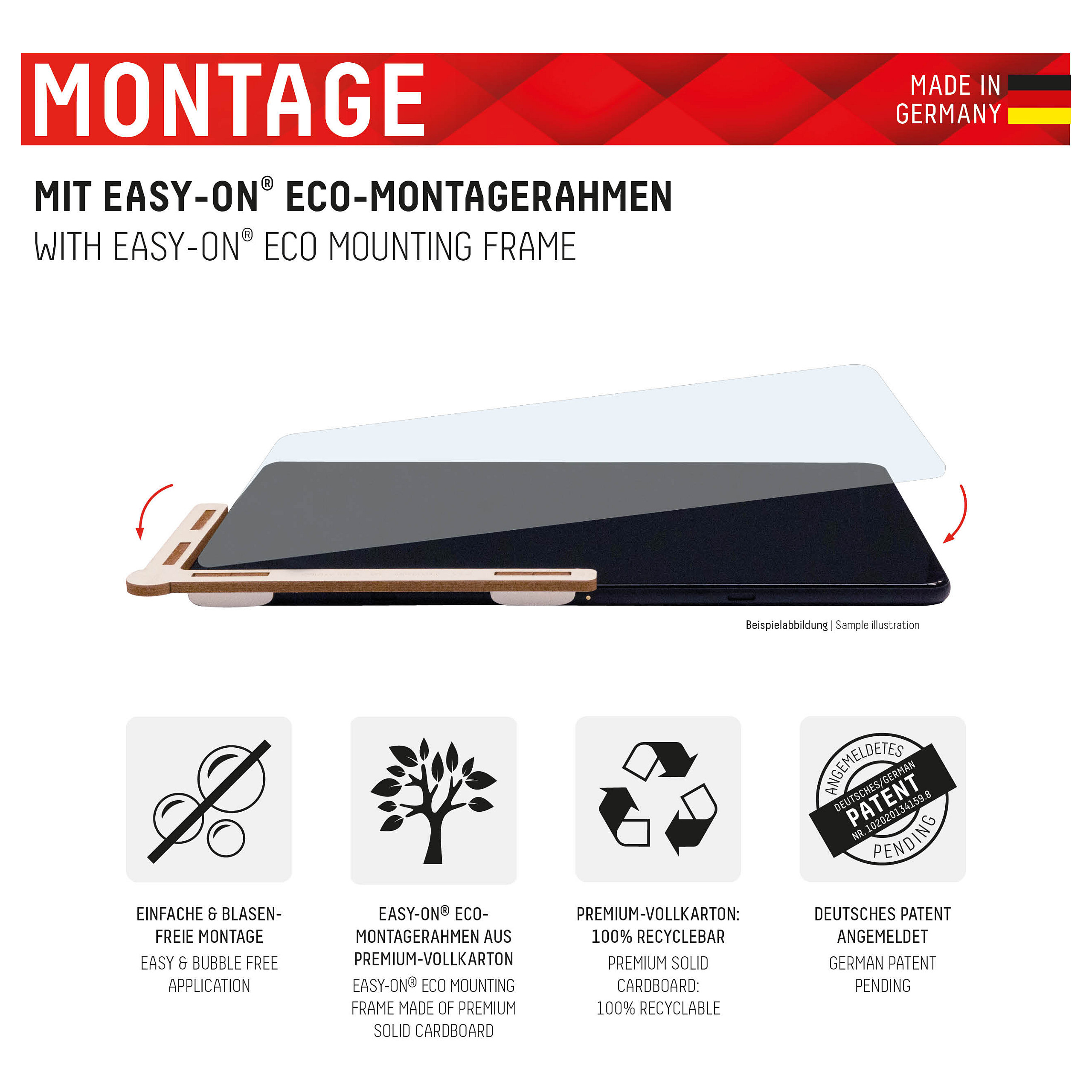 Mbrojtëse për ekran tablet DISPLEX 01754 / iPad 10.9" (Gen 10) / iPad 11" (A16) / Xham Hybrid 9H - Transparent - 4