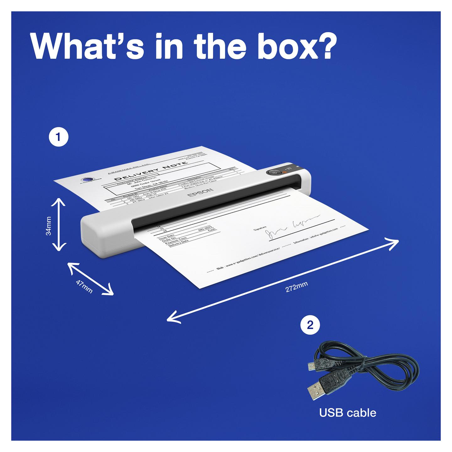 Skaner Dore Epson WorkForce DS-70 / A4 / CIS / 600 × 600 DPI / 5.5 sek./faqe / USB 2.0 / 270 g - Bardhë/Zezë - 13