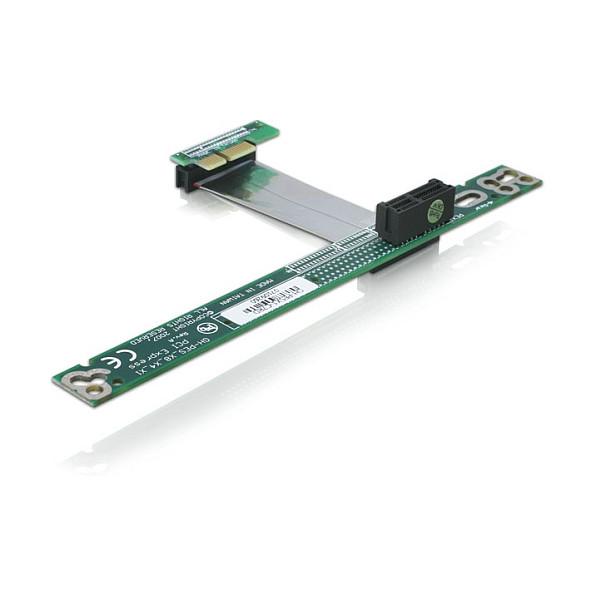 Kartë Riser PCI Express Delock 41752 / PCIe x1 në x1 / Kabllo fleksibël 7 cm / Për kasa Rack 1U