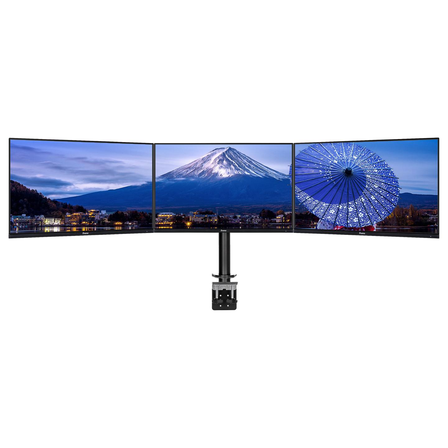 Mbajtëse për Monitor iiyama DS1003C-B1, 3 Monitorë, 10–27", 10kg për Monitor, VESA 75 × 75 / 100 × 100mm - Zezë - 4