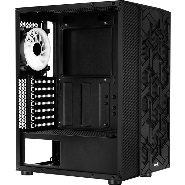 Kasë PC Aerocool Hive-G / Midi Tower / ATX / 1x 120mm FRGB Fan / Tempered Glass - Zezë - 2