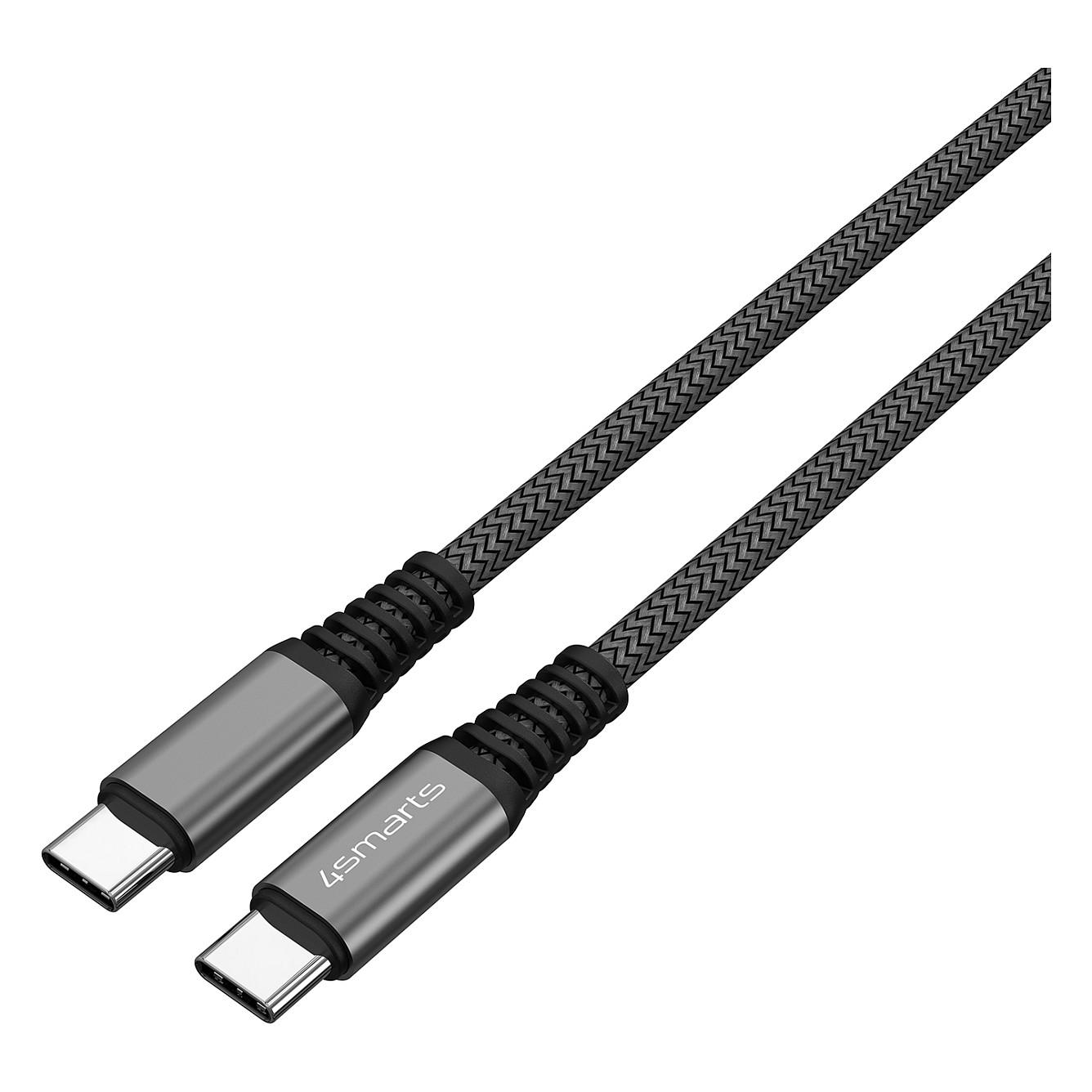 Kabllo USB 4smarts PremiumCord 456267 / USB-C në USB-C / 3m / 100W / USB 2.0 / 480 Mbps / PD 3.0 / Nylon - Zezë - 4