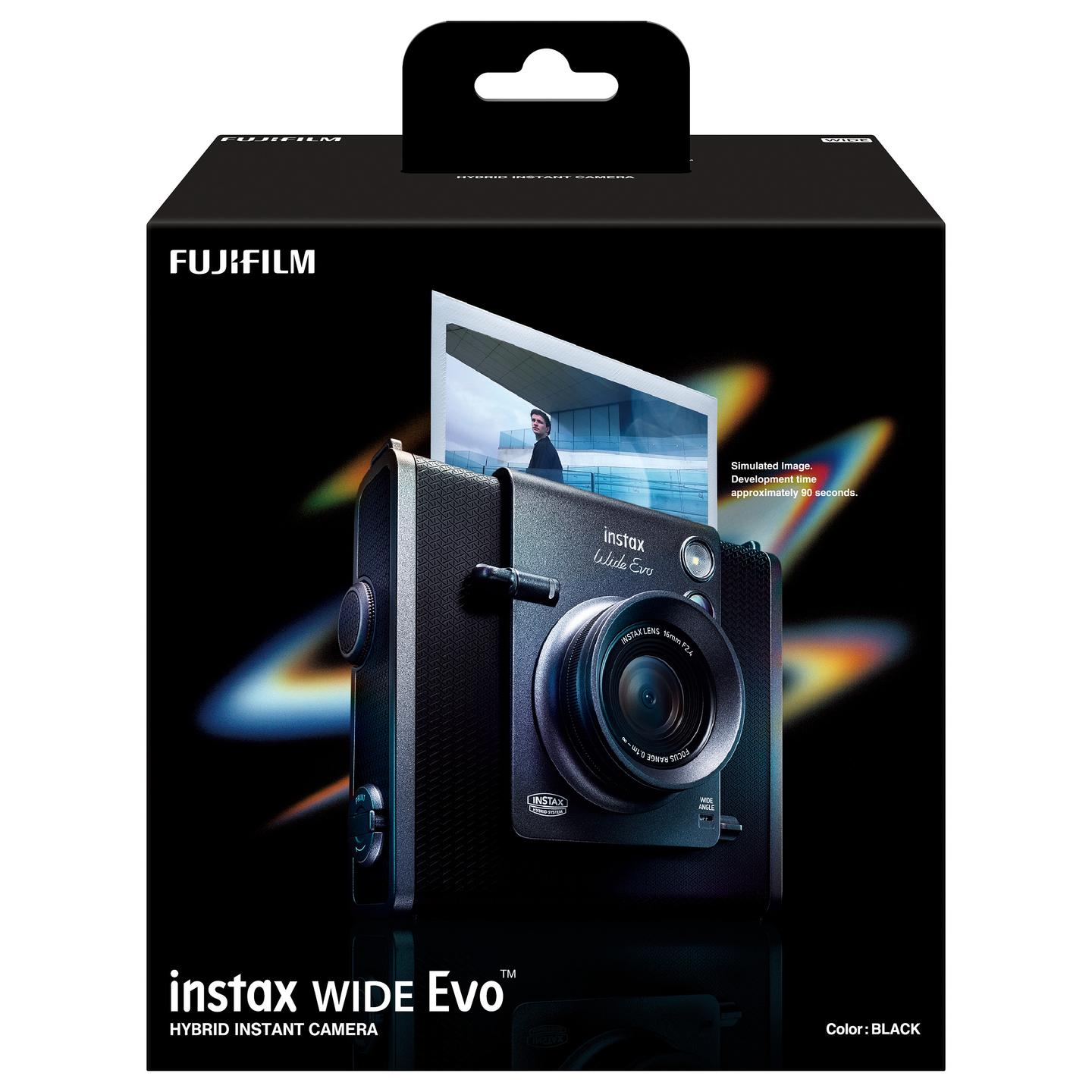Kamerë Instant Fujifilm instax WIDE Evo / Hybrid / 16MP / LCD 3.5" / Bluetooth 5.1 / 10 Lens Effects / 10 Film Effects - Zezë/Gri - 25