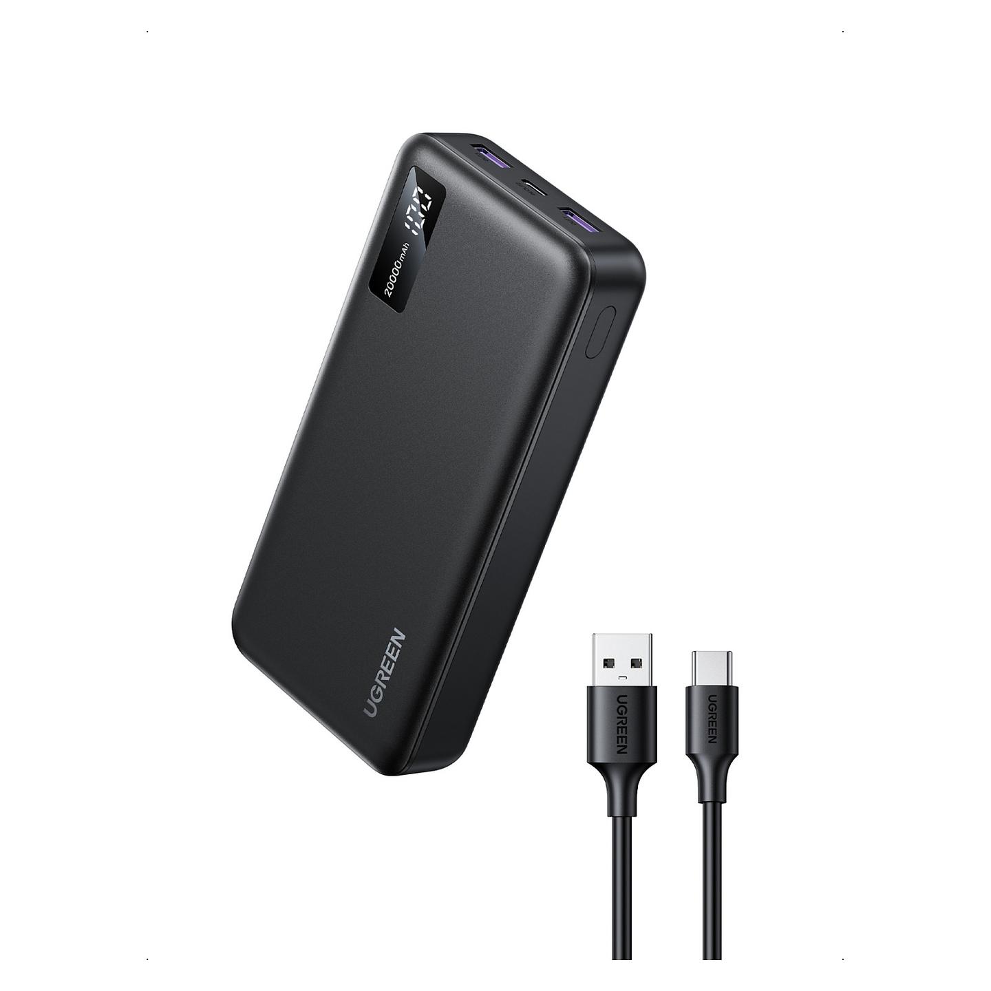 Powerbank UGREEN PB312 25683, 20000mAh, 22.5W, USB-C, 2x USB-A, Display - Zezë - 3