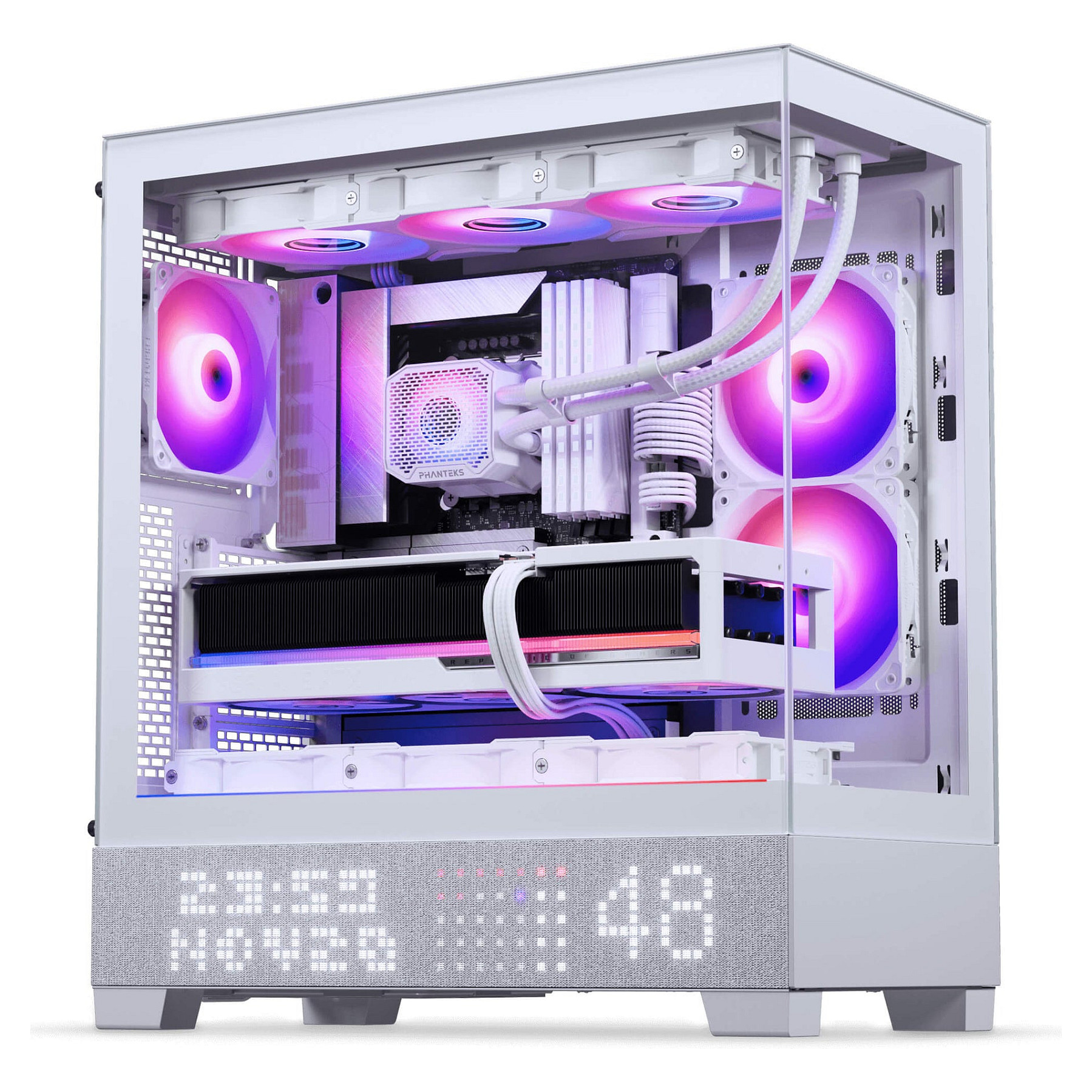 Kasë Phanteks XT View Matrix / Midi Tower / E-ATX / 600-LED Matrix / Tempered Glass - Bardhë - 10