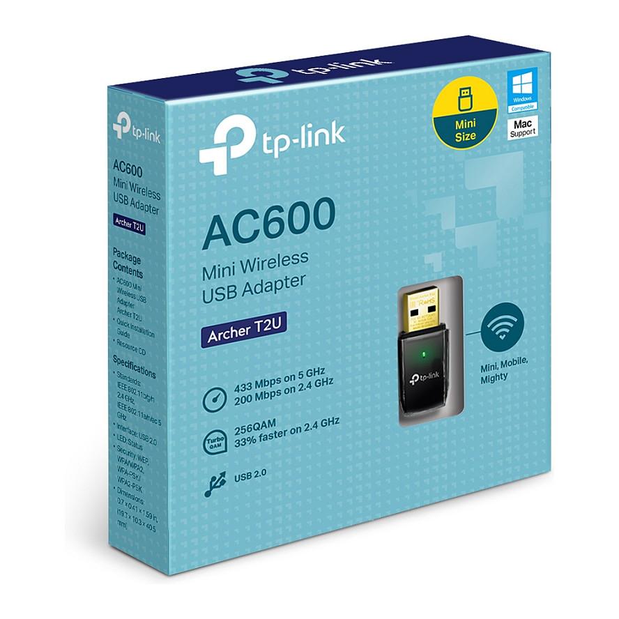 Adapter Rrjeti WLAN USB TP-Link Archer T2U / USB 2.0 / Dual Band 2.4GHz + 5GHz / 600Mbps / Wi-Fi 5 802.11ac - Zezë - 4