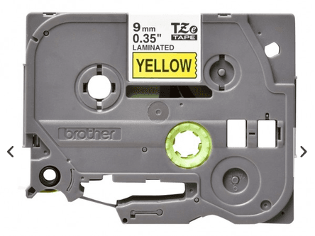 Shirit për Printer 3D Brother Colour Ribbon TZE-621 / TZE621 - Zezë mbi Verdhë - 3