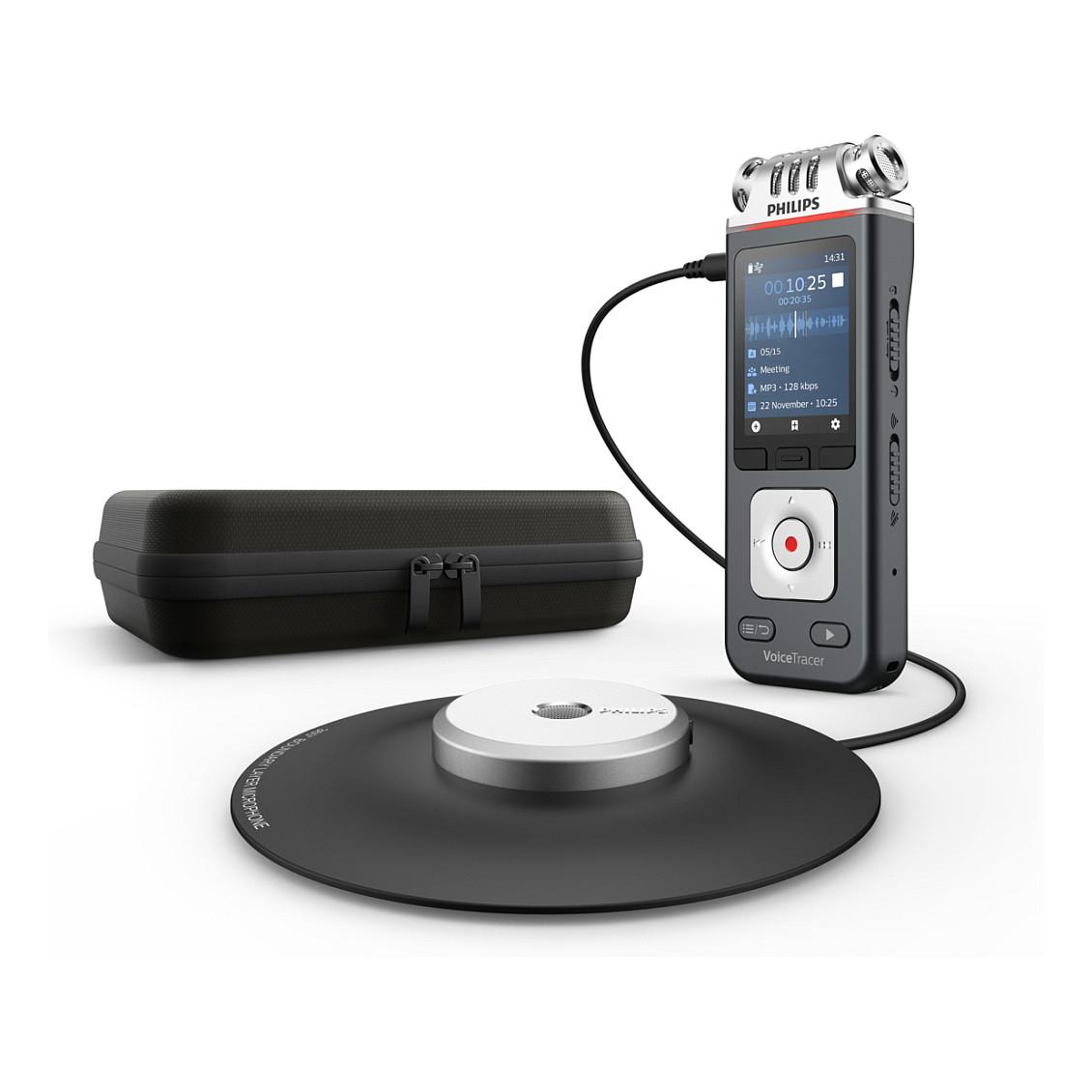 Diktafon Digjital Philips VoiceTracer DVT8115, 8GB, Ekran LCD 2", Wi-Fi, Mikrofon Konferencash 360°, USB-C - Hiri - 6