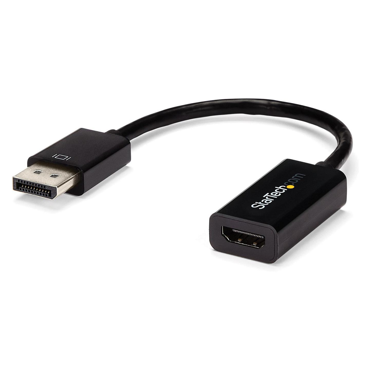 Kabllo DisplayPort StarTech.com DP2HD4KS / DisplayPort në HDMI / 0.15m / DisplayPort 1.2 / HDMI 1.4 / 4K 30Hz - Zezë