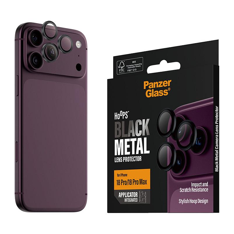 Mbrojtëse për Kamerë PanzerGlass Hoops për iPhone 18 Pro / 18 Pro Max, Xham i Temperuar - Zezë - 6