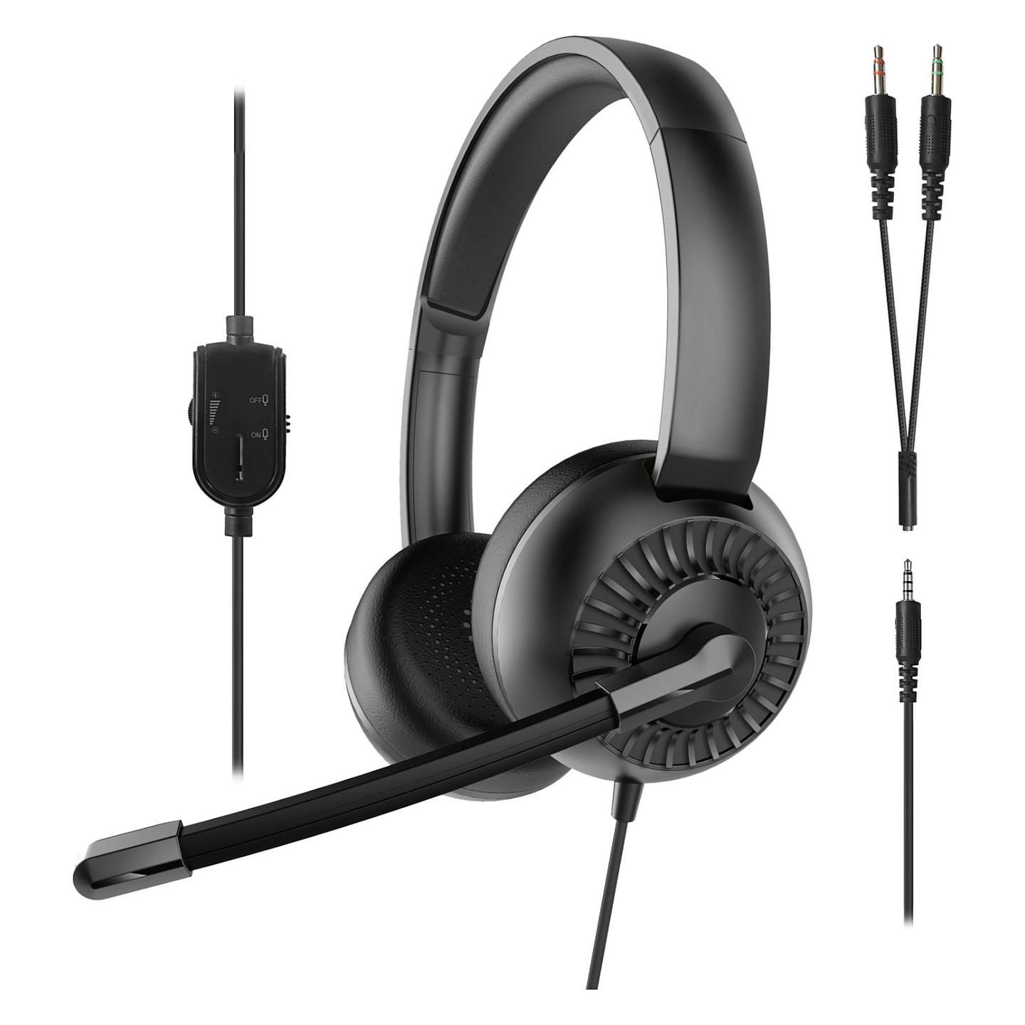Kufje me kabllo Speedlink METIS / On-Ear / 3.5mm / Y-Adapter / Stereo / 40mm / 20-20000Hz / Mikrofon / 1.8m - Zezë