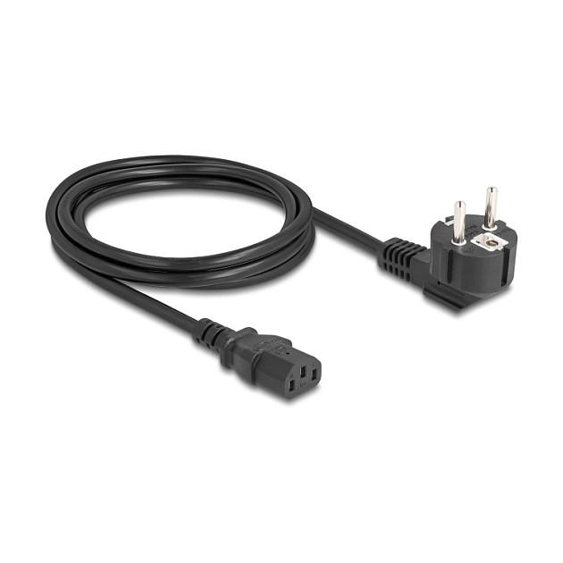 Kabllo për Furnizim me Energji DeLOCK 81567 / CEE 7/7 - C13 / H05VV-F 3 x 1.00 mm² / 250 V / 10 A / 2500 W / 2 m - Zezë