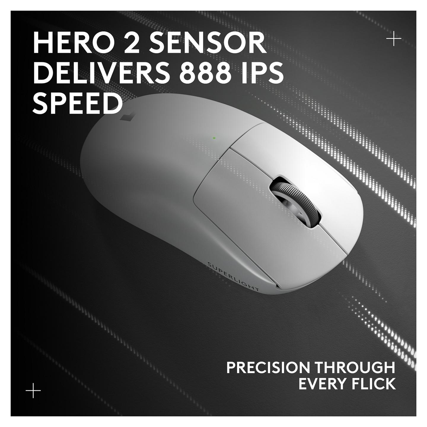 Maus Gaming Logitech G PRO X Superlight 2 LIGHTSPEED / Wireless / HERO 2 / 32,000 DPI / 5 Butona / LIGHTFORCE - Bardhë - 17