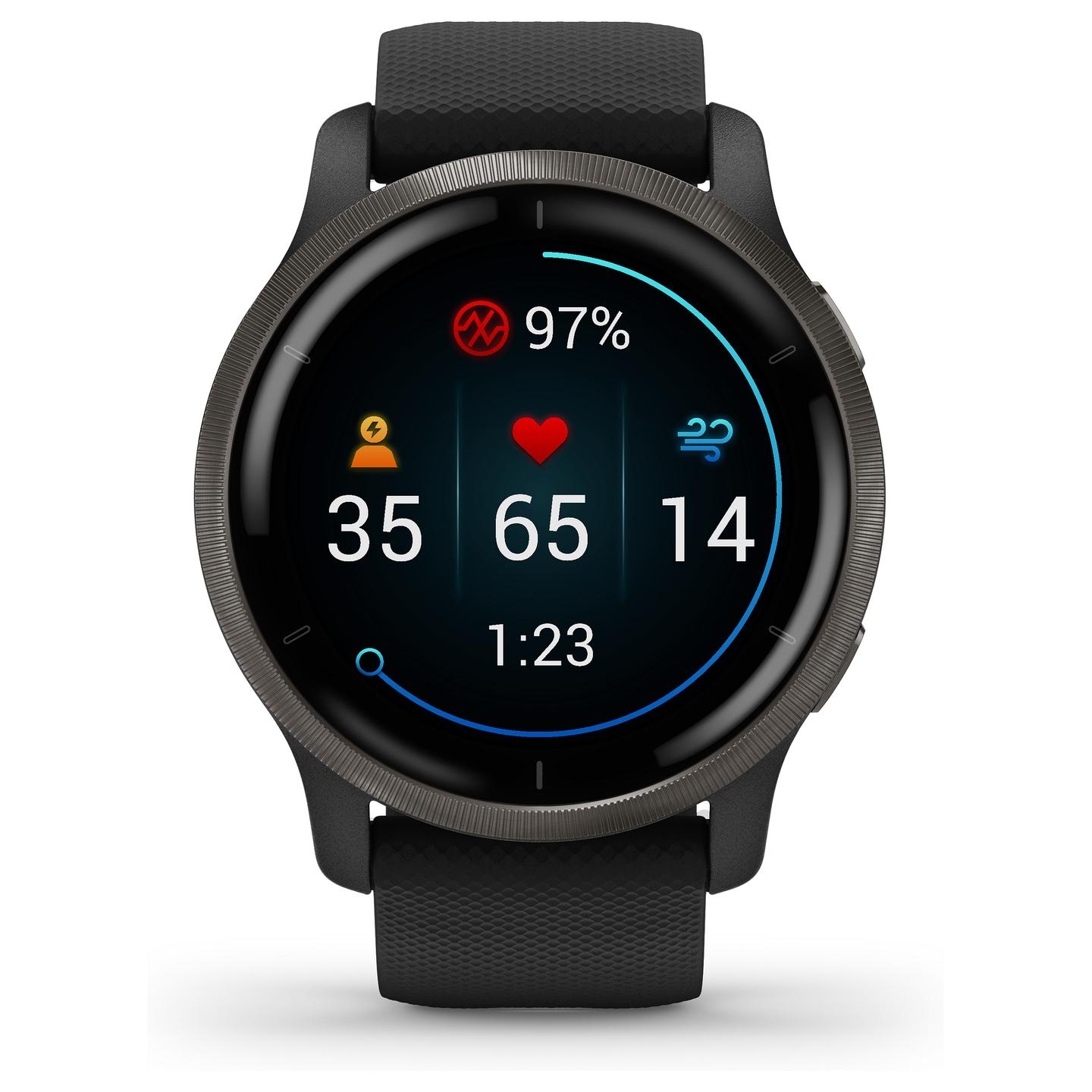 Orë e mençur Garmin Venu 2 / 45mm / AMOLED / GPS / Bluetooth / Wi-Fi - Zezë/Slate - 23