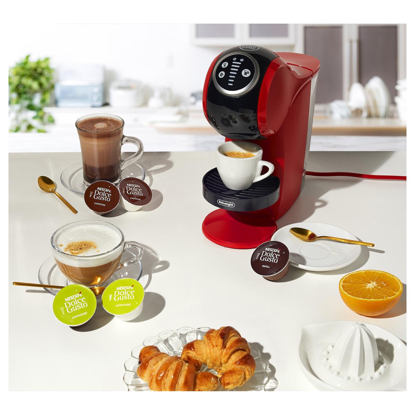 Aparat për Kafe me Kapsula De’Longhi Genio Plus EDG315.R, 1400 W, 15 bar, Rezervuar 0.8 L – Kuqe/Zezë - 7