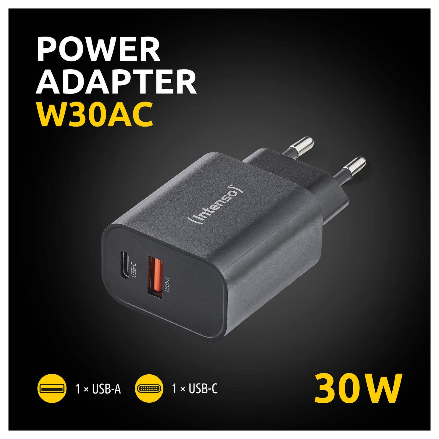 Adapter Intenso W30AC / 30W / USB-A + USB-C / Power Delivery 3.0 / PPS / Quick Charge 4.0 - Zezë - 5