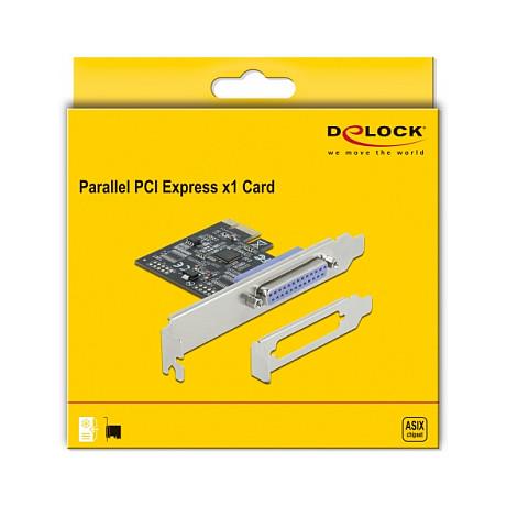 Kartë Zgjerimi PCI Express Delock 90500 / PCIe x1 / 1x Parallel DB25 / IEEE 1284 / ASIX AX99100 / 1.5Mbps / Low Profile - 4
