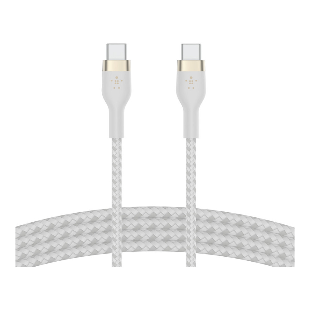 Kabllo Belkin BOOST↑CHARGE PRO Flex / USB-C → USB-C / USB 2.0 / 1m – Bardhë - 3