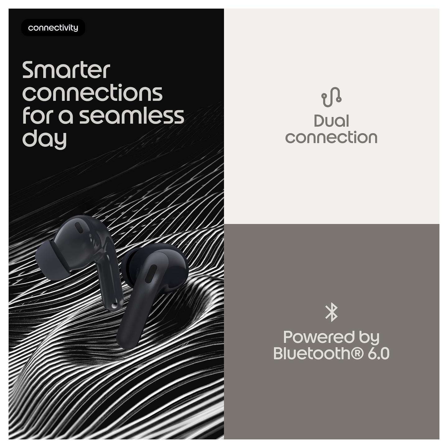 Kufje pa kabllo Motorola Moto Buds 2 / TWS / Bluetooth 6.0 / 11mm + 6mm / Dynamic ANC / Hi-Res Audio / 6 Mikrofona / IP54 - Carbon - 16
