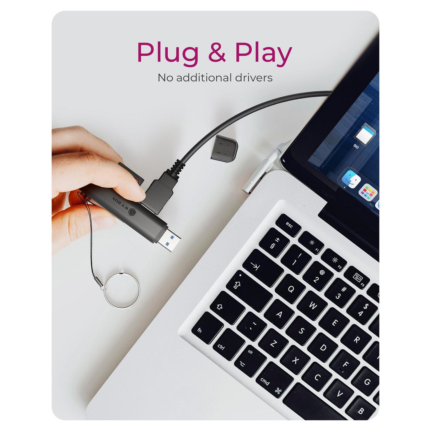 Lexues Kartelash ICY BOX IB-CR203-CU3 / SD / SDHC / SDXC / microSD / microSDHC / microSDXC / USB 3.2 Gen 1 / USB-A / USB-C / 5 Gbit/s - Zezë - 7