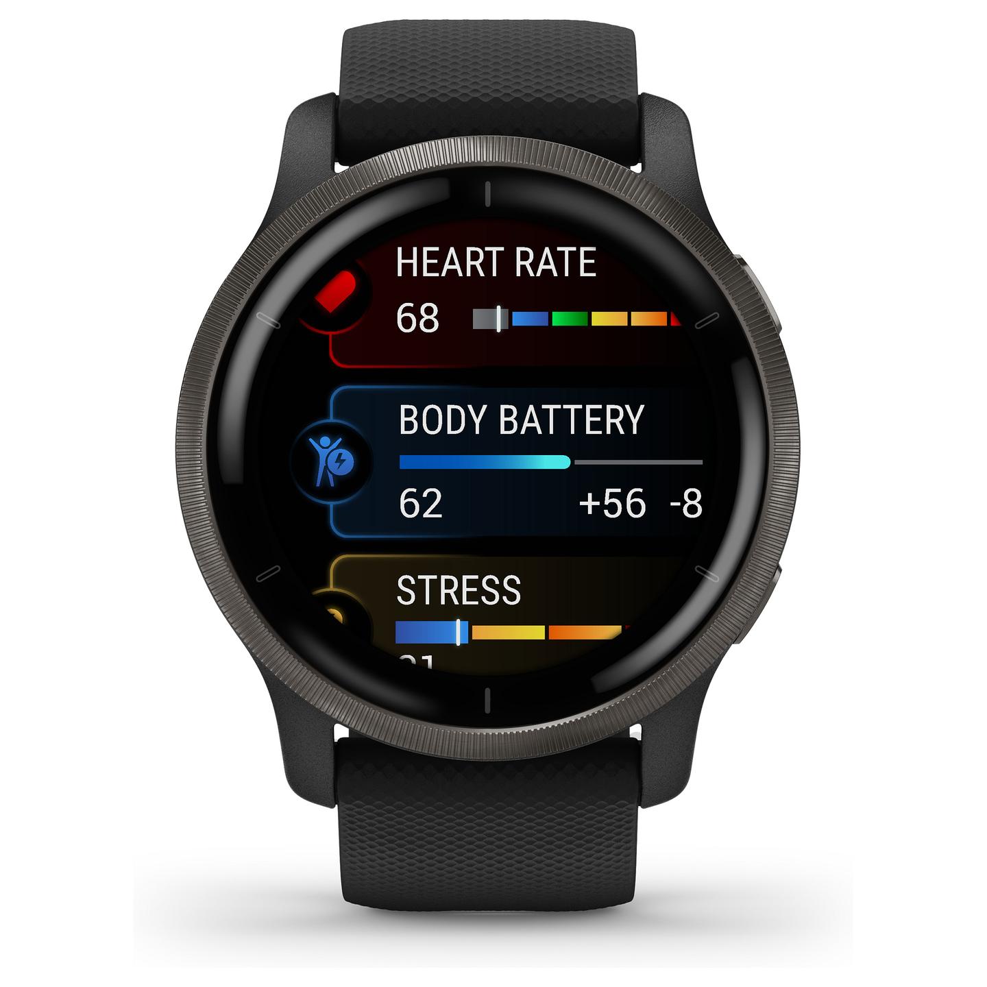 Orë e mençur Garmin Venu 2 / 45mm / AMOLED / GPS / Bluetooth / Wi-Fi - Zezë/Slate - 46
